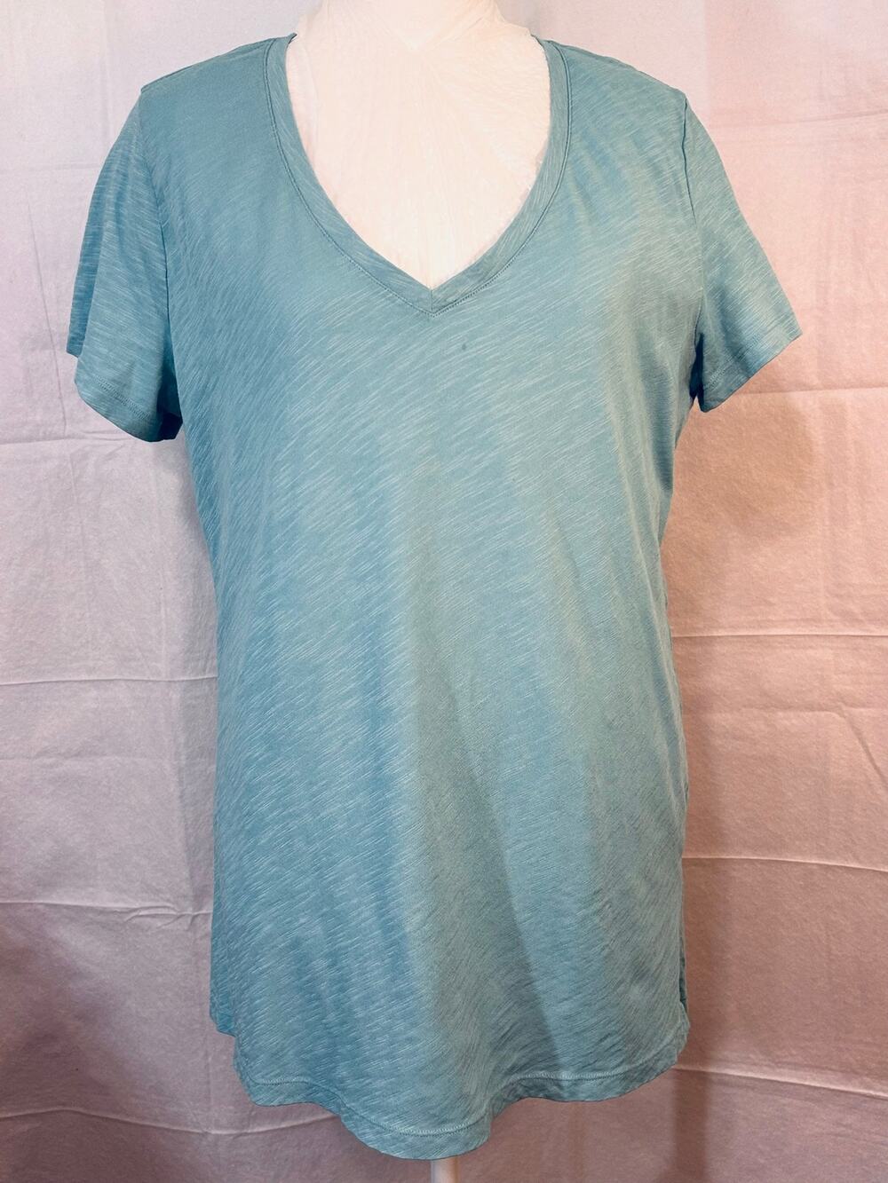 Felina Womens Turquoise Blue Short Sleeve T-Shirt size XL Casual/Resortwear